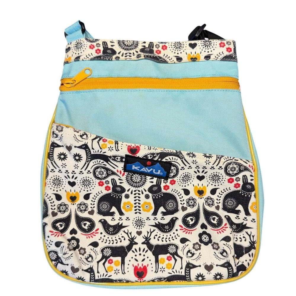 Kavu Rope Keep Along Crossbody Sling Bag In Cozy Critter Folklore Animals Print